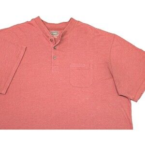C.E. Schmidt Workwear T Shirt 2X Short Sleeve Henley Red Heavyweight